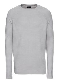 Your Turn YOURTURN, Herren Pullover 'Ottoman Rib Crewneck', Hellgrau