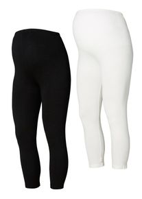 MAMALICIOUS, Damen Umstandsleggings, Schwarz / Wei&szlig;