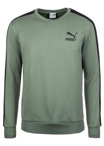 Puma, Herren 'Classics T7 Logo Crew' Sweatshirt, Khaki / Schwarz