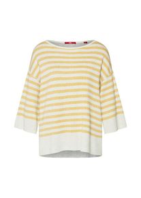 s.Oliver RED LABEL, Damen Pullover, Hellgelb / Naturweiß