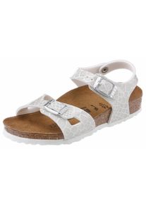 Birkenstock, Damen Riemchensandale 'Rio', Silber / Wei&szlig;