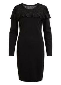 Vila, Damen Spitzendetail-Kleid, Schwarz