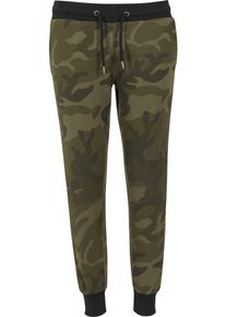 Urban Classics, Damen Pants, Oliv / Schwarz