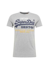 Superdry, Herren Shirt, Blau / Gelb / Graumeliert
