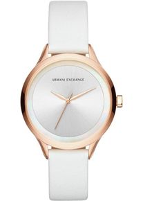 Armani Exchange, Damen Uhr, Gold / Wei&szlig;