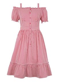 Apart, Damen Sommerkleid, Pastellrot / Wei&szlig;