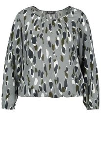 SAMOON, Damen Bluse, Grau / Schwarz / Weiß