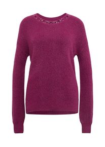 Tom Tailor, Damen Pullover, Neonpink / Schwarz