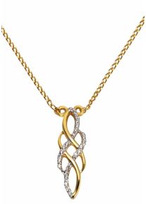 Firetti, Damen Kette mit Anhänger, Gold / Transparent