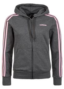 adidas Performance, Damen Kapuzenjacke 'Essentials 3Stripes', Grau / Rosa