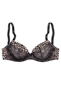 Vivance, Damen Push-Up-BH, Beige / Schwarz