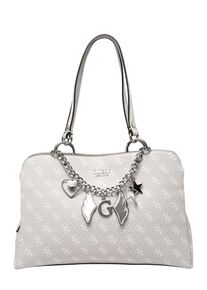 Guess, Damen Tasche 'AFFAIR GIRLFRIEND SATCHEL', Hellgrau / Weiß