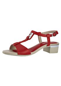 Heine, Damen Sandalette, Beige / Feuerrot