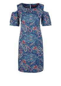 s.Oliver RED LABEL, Damen Crêpe-Kleid, Blau / Türkis / Beere
