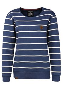 LAKEVILLE MOUNTAIN, Damen Sweatshirt 'Cuanda Striped', Blau / Wei&szlig;