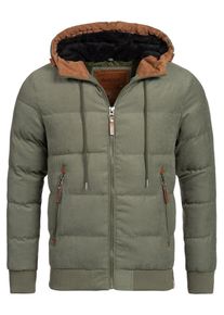 INDICODE JEANS, Herren Blouson 'Adeline', Braun / Oliv
