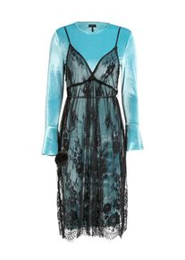Apart, Damen Samtkleid, Türkis / Schwarz