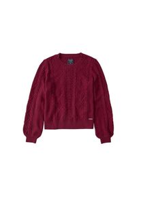 Abercrombie & Fitch Abercrombie & Fitch, Damen Pullover 'BTS18-PUFF SLEEVE REORDER', Himbeer