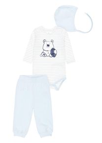 name it, Body + Hose Geschenk-Set, Hellblau / Weiß