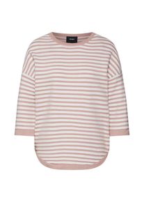 Object, Damen Pullover 'MORGAN', Rosa / Wei&szlig;