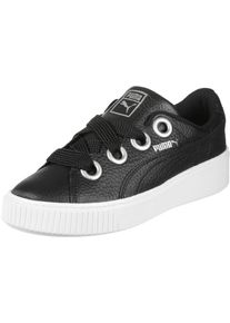 Puma, Damen Sneaker Platform Kiss LEA W mit dicken Schn&uuml;rsenkeln, Schwarz