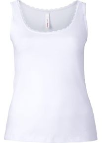 sheego Casual, Damen Casual Basic Tanktop, Weiß