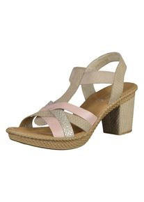 Rieker, Damen Sandalette, Beige / Rosa