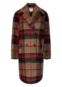 Pieces, Damen Mantel, Braun / Rot