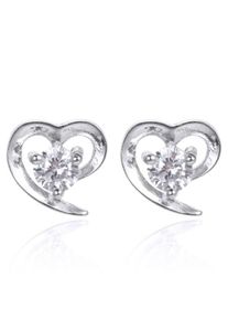 Firetti, Damen Ohrstecker 'Herzen, Liebe, Romantik', Silber / Transparent