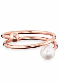 CAI Caï, Damen Perlenring'love, pearl twist, C7339R/90/46', Rosegold
