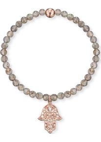 Engelsrufer, Damen Armband 'Hand Fatimas', Rosegold / Stone