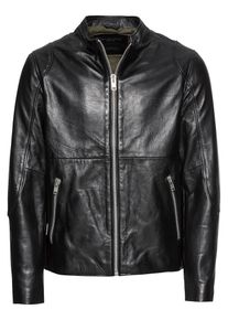 Jack & Jones JACK & JONES, Herren Lederjacke 'JPRLIAM LEATHER JACKET', Schwarz
