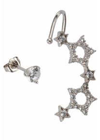 Firetti, Damen Ohrklem-Set »EAR CLIMBER« (Set, 2 tlg.), Silber