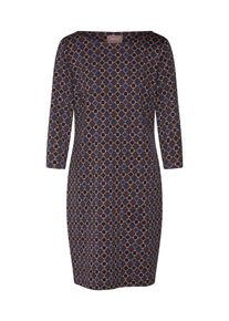 Cartoon, Damen Kleid, Beige / Ultramarinblau / Burgunder