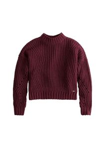 Hollister, Damen Pullover 'MATTE CHENILLE MOCK NECK', Bordeaux