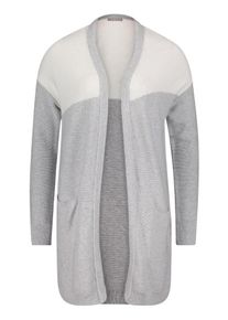 BETTY & CO Betty & Co, Damen Long-Cardigan, Graumeliert / Wei&szlig;