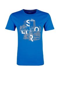 s.Oliver RED LABEL, Herren T-Shirt, Blau / Grau / Wei&szlig;