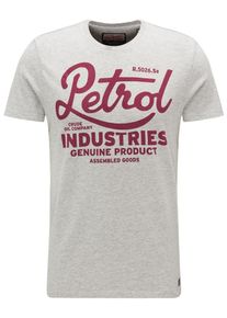 PETROL INDUSTRIES, Herren T-Shirt, Hellgrau / Rot