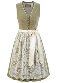 Marjo, Damen Dirndl, Oliv / Wei&szlig;
