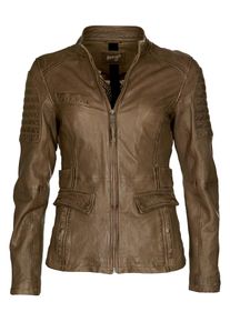 Maze, Damen Lederjacke mit Raffungen 'Heriot', Brokat