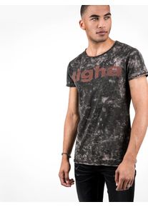 tigha, Herren Shirt 'Mondar', Pastellrot / Schwarzmeliert
