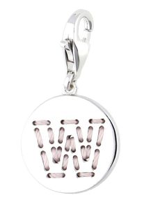 Esprit, Damen Charm 'Letter W', Silber / Wollweiß