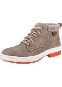 Rieker, Damen Schnürboots, Rostbraun / Taupe / Weiß