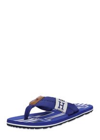 Tommy Hilfiger, Herren Slipper 'BADGE TEXTILE BEACH SANDAL', Blau