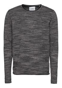 EDC by Esprit, Herren Pullover 'NOOS plated cnk', Basaltgrau / Graumeliert