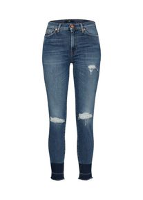 7 For All Mankind, Damen Jeans 'HW SKINNY CROP UNROLLED SLIM', Blue Denim
