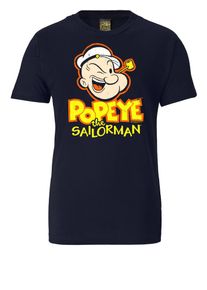 logoshirt, Herren Shirt 'POPEYE - PIPE', Marine / Gelb
