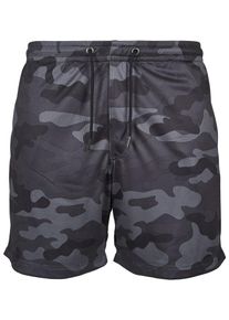 Urban Classics, Herren Camo Mesh Shorts, Grau / Basaltgrau / Schwarz