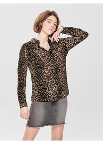 Only, Damen Hemd, Hellbraun / Schwarz