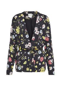 Selected Femme, Damen Blazer mit floralem Print, Mischfarben / Schwarz